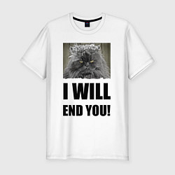 Футболка slim-fit I will end you - joke, цвет: белый