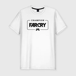 Футболка slim-fit Far Cry gaming champion: рамка с лого и джойстиком, цвет: белый