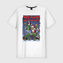 Футболка slim-fit Heavy new year - devil style - snow maiden, цвет: белый