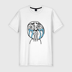 Футболка slim-fit Crying meme, цвет: белый