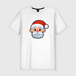 Футболка slim-fit Мультяшный Санта Клаус, цвет: белый