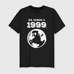 Футболка slim-fit На Земле с 1999 с краской на темном, цвет: черный