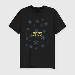 Мужская slim-футболка Снег 2023