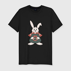 Футболка slim-fit Зайка - символ года, цвет: черный