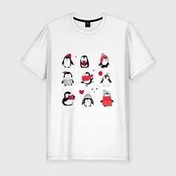 Футболка slim-fit Positive penguins, цвет: белый