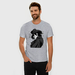 Футболка slim-fit Улыбка Алукарда - Hellsing, цвет: меланж — фото 2