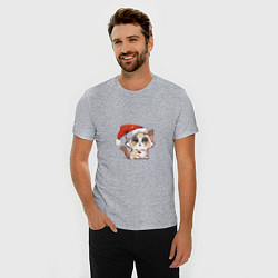 Футболка slim-fit Новогодний котенок, цвет: меланж — фото 2