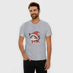 Футболка slim-fit Санта-кошка, цвет: меланж — фото 2
