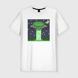 Мужская slim-футболка Ufo night
