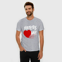 Футболка slim-fit Haters love me, цвет: меланж — фото 2