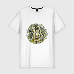 Футболка slim-fit Rabbit in the grass, цвет: белый