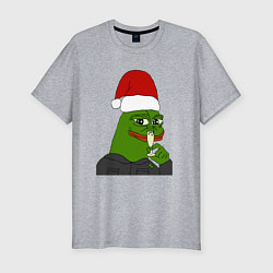 Футболка slim-fit Новогодний пепе, цвет: меланж