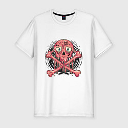 Мужская slim-футболка Pink skull