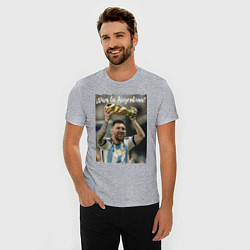 Футболка slim-fit Lionel Messi - world champion - Argentina, цвет: меланж — фото 2