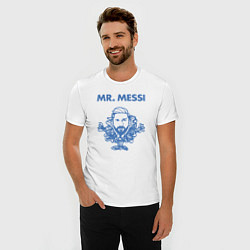Футболка slim-fit Мистер Месси, цвет: белый — фото 2