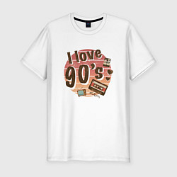 Мужская slim-футболка I love 90-s