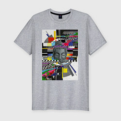 Мужская slim-футболка Будда телепомехи