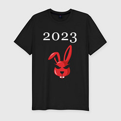 Мужская slim-футболка Кролик 2023 суровый: символ и надпись