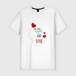 Футболка slim-fit All you need is love inscription, цвет: белый