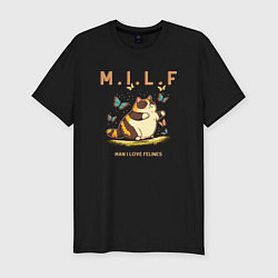 Мужская slim-футболка Man I Love Felines