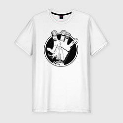 Футболка slim-fit Жест руки, цвет: белый