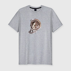 Футболка slim-fit Юрий Гагарин с автографом, цвет: меланж