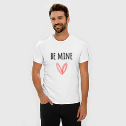 Футболка slim-fit Be mine - doodle heart, цвет: белый — фото 2