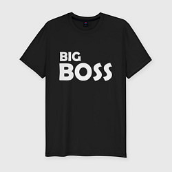 Футболка slim-fit Большой босс - светлая, цвет: черный