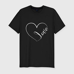 Футболка slim-fit Любовь в моём сердце, цвет: черный