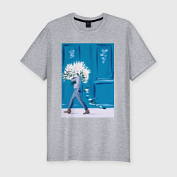 Мужская slim-футболка С букетом цветов