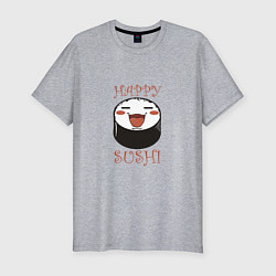 Футболка slim-fit Smiling sushi, цвет: меланж