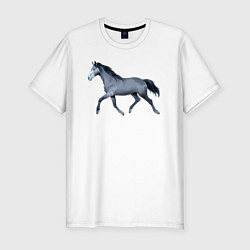 Футболка slim-fit Голштинская лошадь, цвет: белый