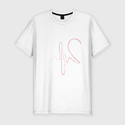 Мужская slim-футболка Женская половина сердца