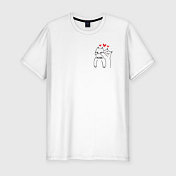 Мужская slim-футболка Милые котики
