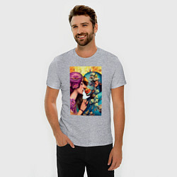 Футболка slim-fit Неземная любовь - нейросеть - art, цвет: меланж — фото 2