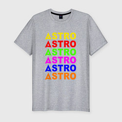 Футболка slim-fit Astro color logo, цвет: меланж