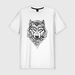 Футболка slim-fit Альфа волк, цвет: белый