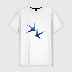Мужская slim-футболка Пара ласточек