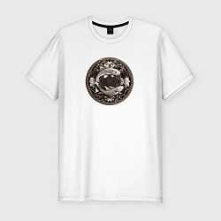 Мужская slim-футболка Знак зодиака Рыбы - нейросеть