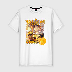 Футболка slim-fit Чжун Ли гео элемент, цвет: белый