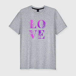 Мужская slim-футболка Love Любовь цветы
