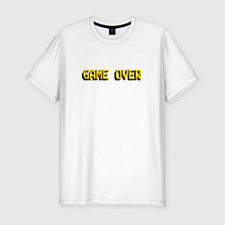 Футболка slim-fit Game over надпись пикселями, цвет: белый