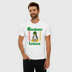 Футболка slim-fit Линукс пингвин в шляпе, цвет: белый — фото 2