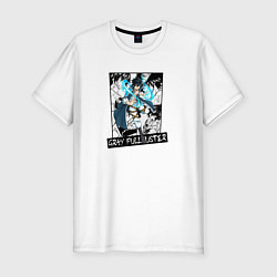 Футболка slim-fit Грей Фуллбастер на фоне манги, цвет: белый