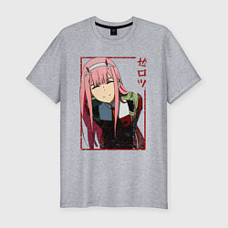 Мужская slim-футболка Zero Two anime girl