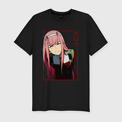 Футболка slim-fit Zero Two anime girl, цвет: черный