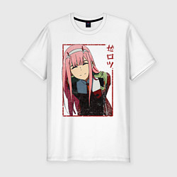 Футболка slim-fit Zero Two anime girl, цвет: белый