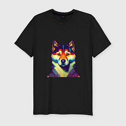 Футболка slim-fit Shibu inu dog, цвет: черный