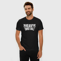 Футболка slim-fit Heavy metal надпись с молниями, цвет: черный — фото 2