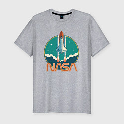 Мужская slim-футболка NASA Ship
